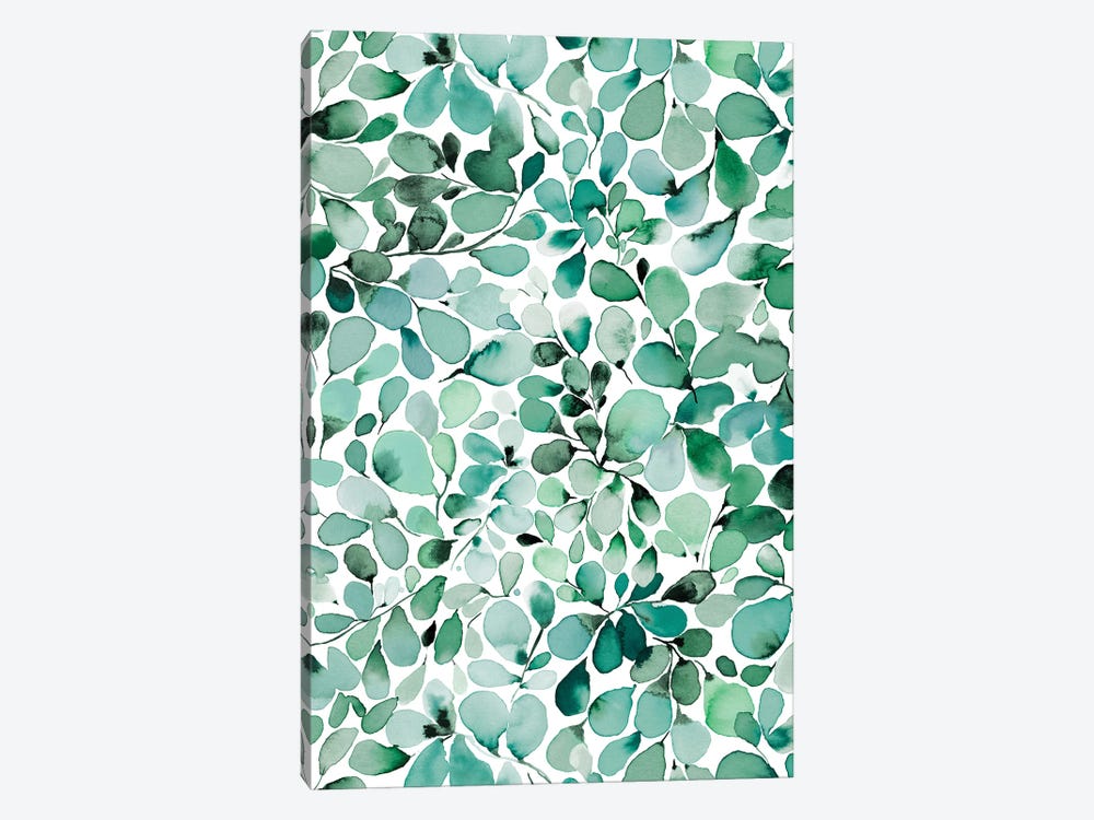 Cozy Leafy Eucalyptus Green by Ninola Design 1-piece Canvas Artwork