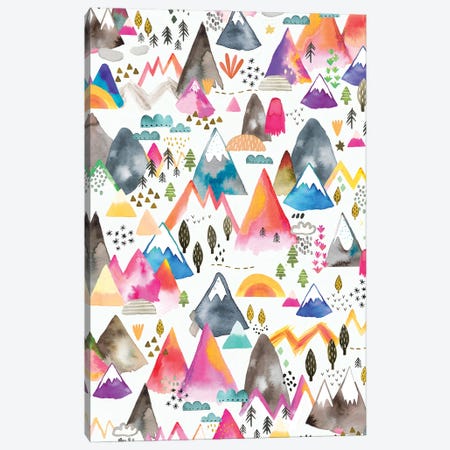 Kids Magical Mountain Colorful Canvas Print #NDE307} by Ninola Design Art Print