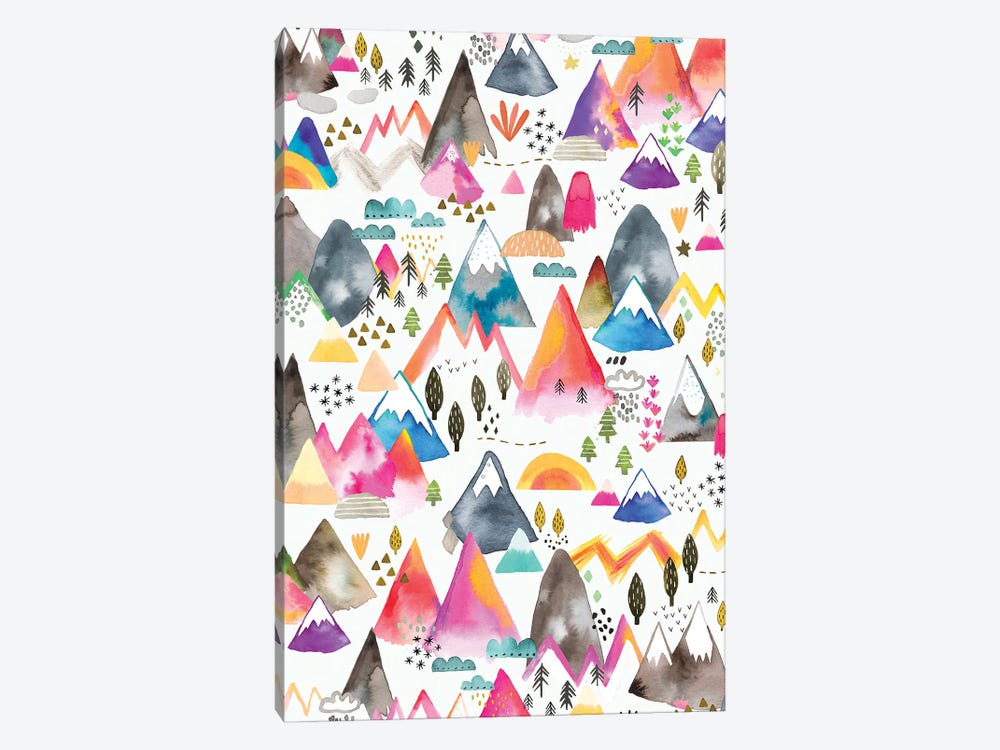 Kids Magical Mountain Colorful by Ninola Design 1-piece Art Print