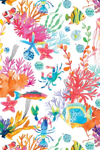 Kids Ocean Life Art: Marine Sea Coral Animals by Ninola Design