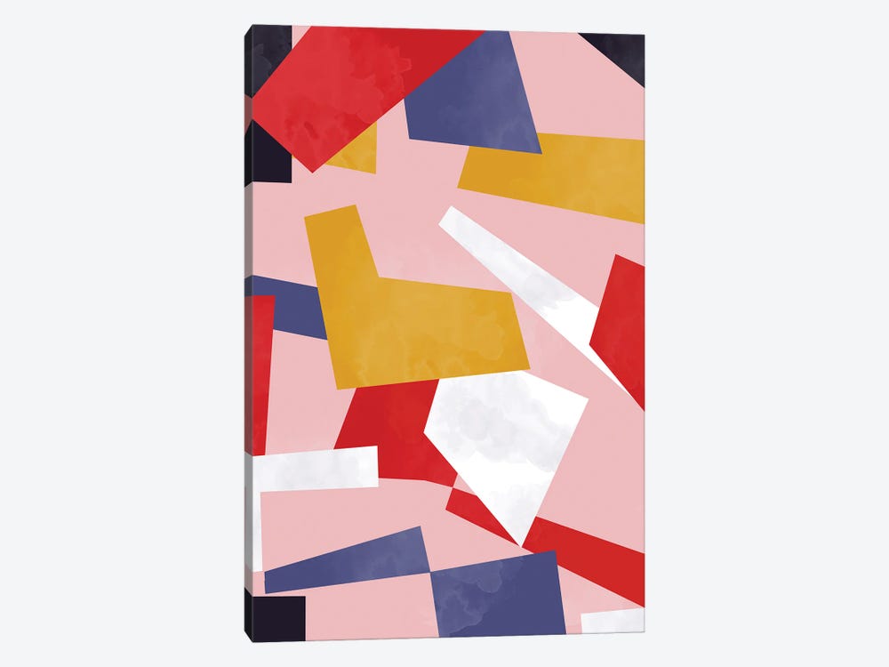 Modern Geometric Polygons Collage by Ninola Design 1-piece Canvas Art Print