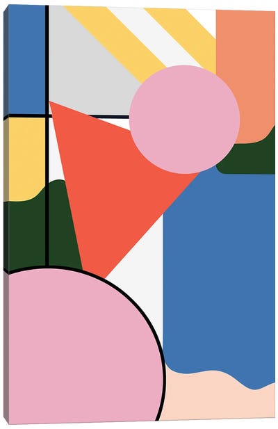 Simple Mondrian Bauhaus Shapes Canvas Art Print - Dopamine Decor