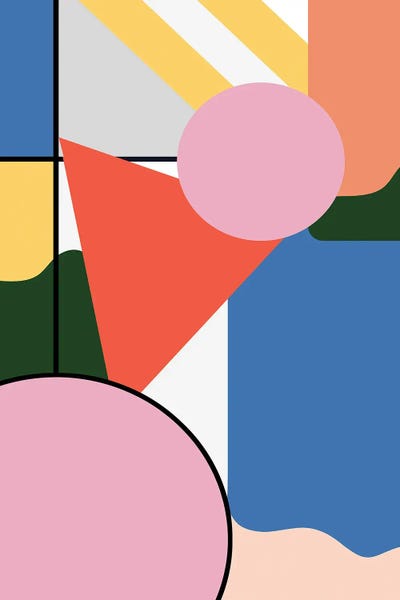 Retro Geo Abstracts: Simple Mondrian Bauhaus Shapes by Ninola Design