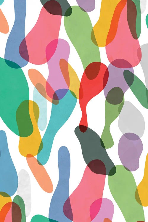 Overlapped Organic Pieces Colorful