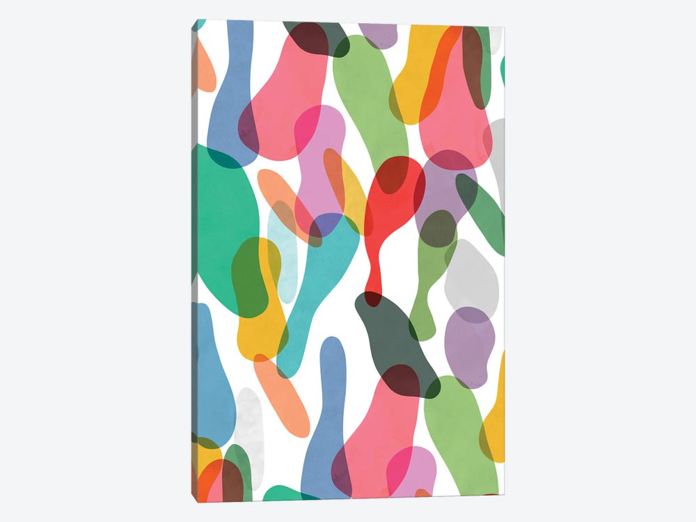 Overlapped Organic Pieces Colorful by Ninola Design 1-piece Canvas Artwork