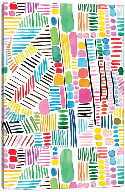 Rainbow Stitches Colorful Canvas Art Print - Ninola Design