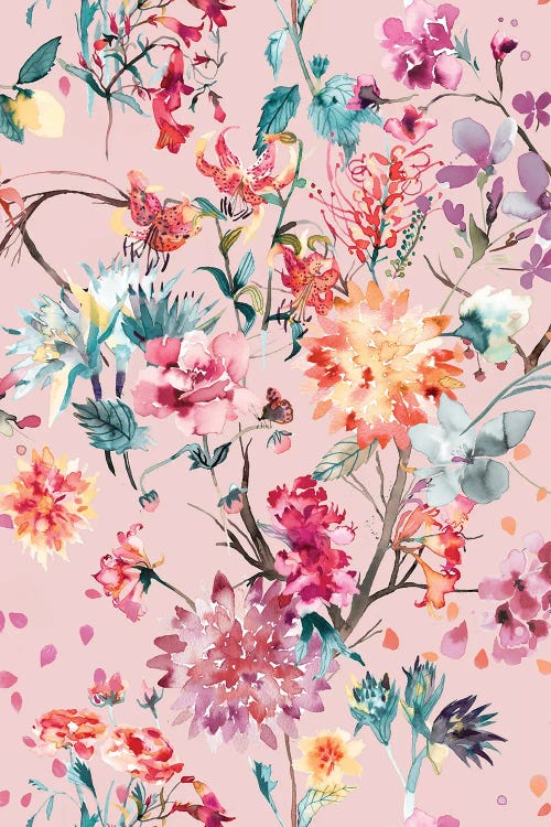 Rococo Flowers Bouquet Mauve