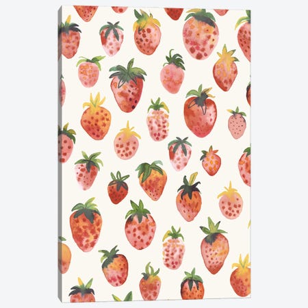 Strawberries Fruits Yummy Red Countryside Canvas Print #NDE315} by Ninola Design Canvas Art