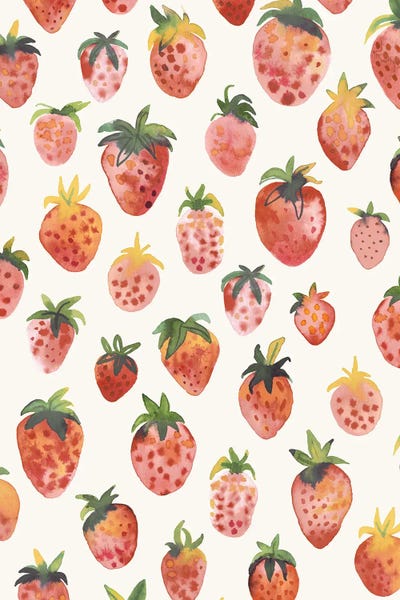 Ninola Design: Strawberries Fruits Yummy Red Countryside by Ninola Design