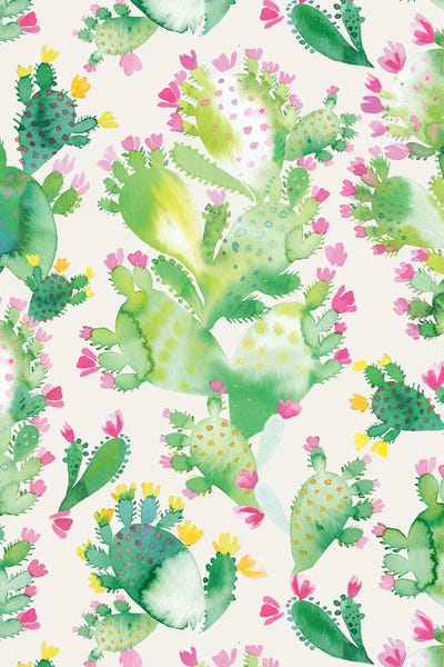 Succulent Cactus Soft Pink by Ninola Design metal wall art