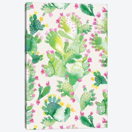 Succulent Cactus Soft Pink Canvas Print #NDE317} by Ninola Design Canvas Wall Art