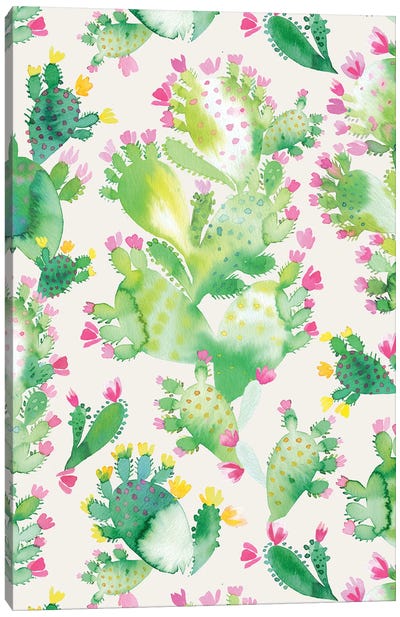 Succulent Cactus Soft Pink Canvas Art Print - Ninola Design