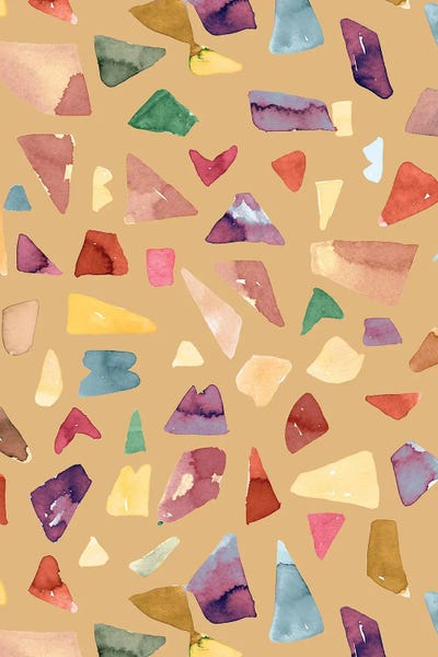 Global Patterns: Terrazzo Watercolor Gold by Ninola Design