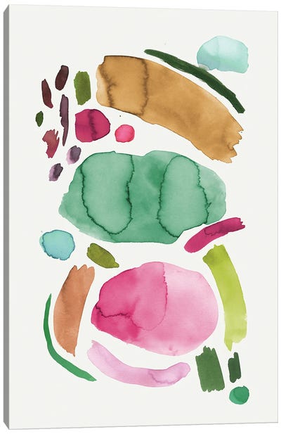 Abstract Minimal Pink Green Canvas Art Print - Ninola Design