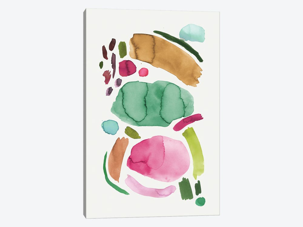 Abstract Minimal Pink Green by Ninola Design 1-piece Canvas Art Print