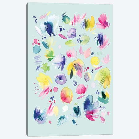 Abstract Summer Flowers Canvas Print #NDE334} by Ninola Design Canvas Wall Art