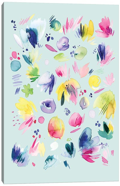 Abstract Summer Flowers Canvas Art Print - Ninola Design