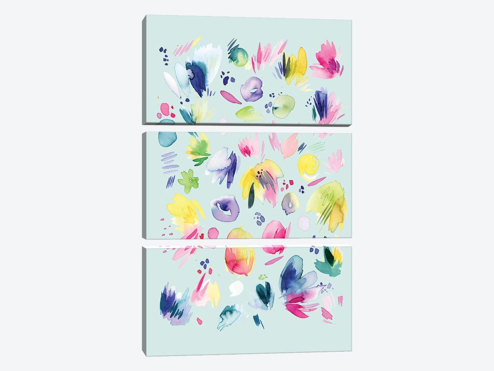 Abstract Summer Flowers by Ninola Design 3-piece Canvas Art Print