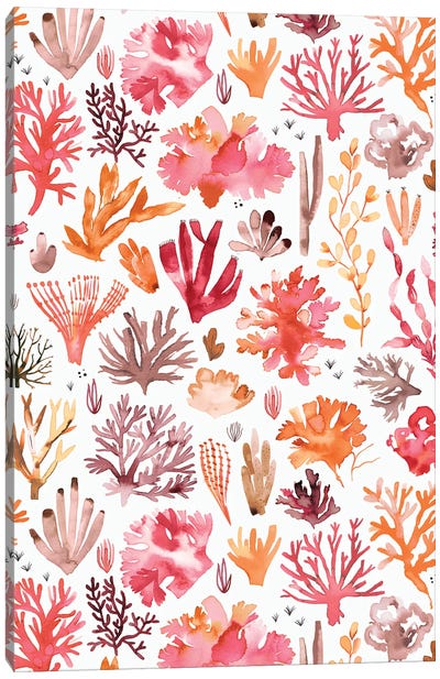 Corals Reef Red Canvas Art Print - Ninola Design