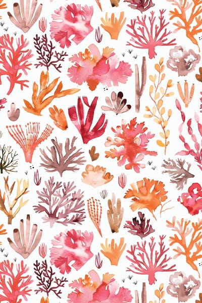 Coral: Corals Reef Red by Ninola Design