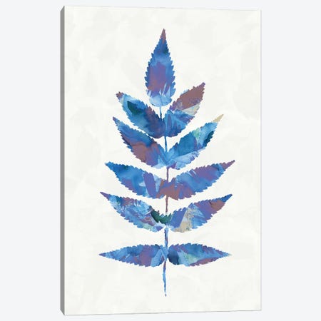 Forest Botanical Leave Blue Canvas Print #NDE338} by Ninola Design Canvas Art Print