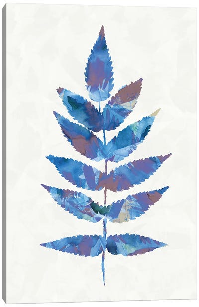 Forest Botanical Leave Blue Canvas Art Print - Ninola Design
