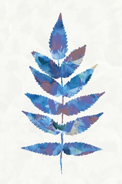 Ninola Design: Forest Botanical Leave Blue by Ninola Design