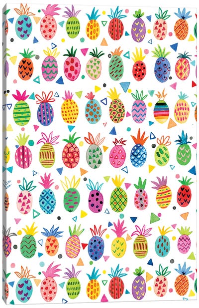 Geo Pineapples Kids Canvas Art Print - Ninola Design