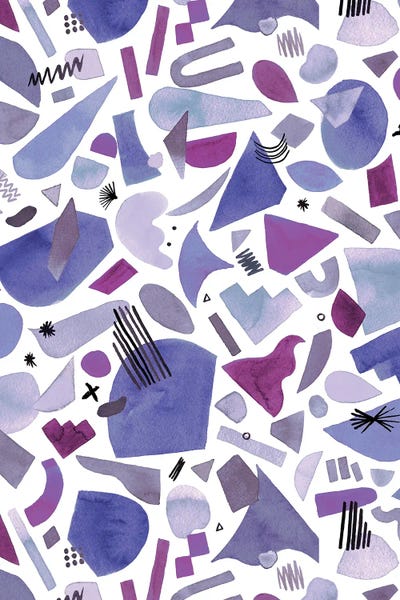 Geometric Organic Shapes Very Peri by Ninola Design canvas print