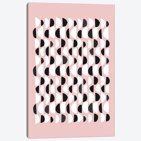 Half Moons Scandinavian Shapes Pink Canvas Print #NDE346} by Ninola Design Art Print
