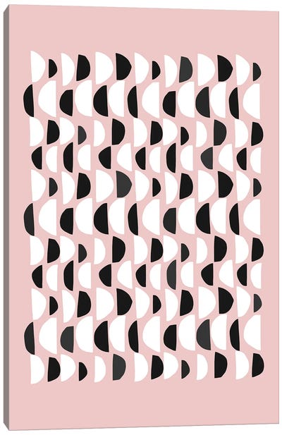 Half Moons Scandinavian Shapes Pink Canvas Art Print - Ninola Design
