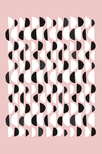 Ninola Design: Half Moons Scandinavian Shapes Pink by Ninola Design