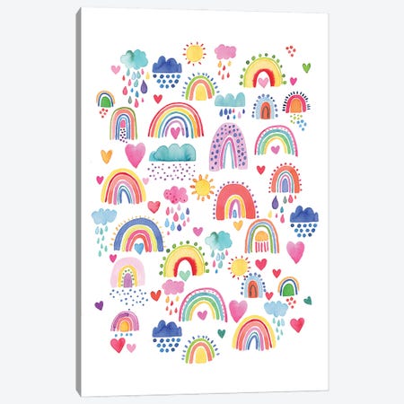 Lovely Happy Rainbows Sun Colourful Canvas Print #NDE347} by Ninola Design Art Print