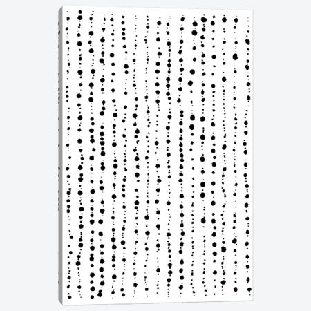 Minimal Dots Lines Black White Canvas Print #NDE352} by Ninola Design Art Print