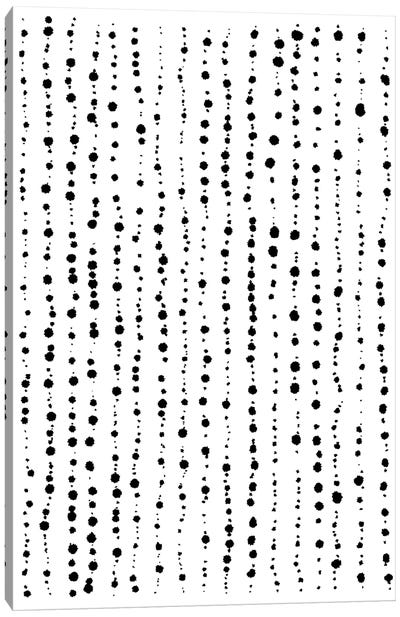 Minimal Dots Lines Black White Canvas Art Print - Ninola Design