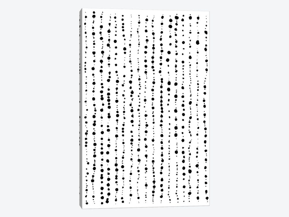 Minimal Dots Lines Black White by Ninola Design 1-piece Canvas Art Print