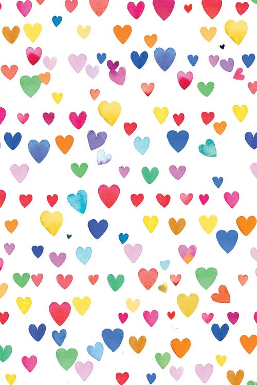 Valentines Love Hearts Colorful Striped