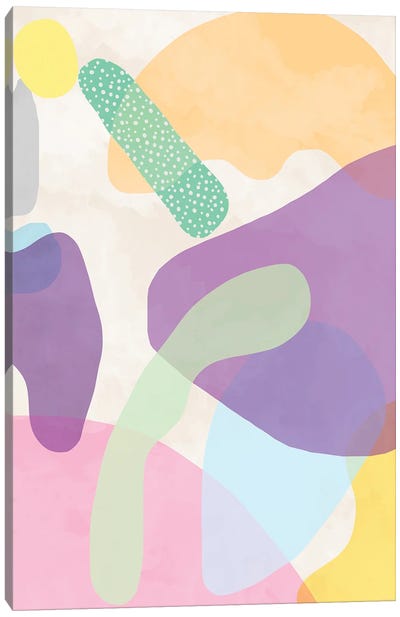 Organic Abstract Shapes Purple Canvas Art Print - Ninola Design
