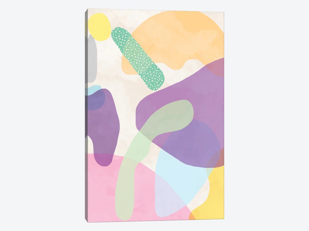 Organic Abstract Shapes Purple by Ninola Design 1-piece Canvas Art