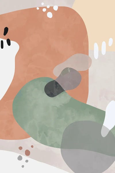 Organic Abstract Shapes Terracotta by Ninola Design canvas print