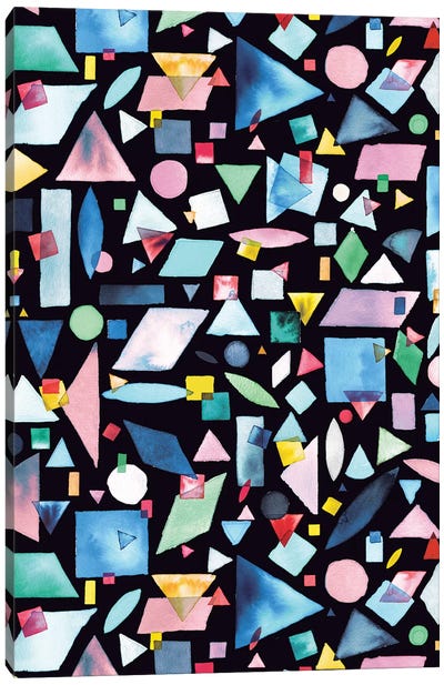 Geometric Pieces Colorful Canvas Art Print - Ninola Design