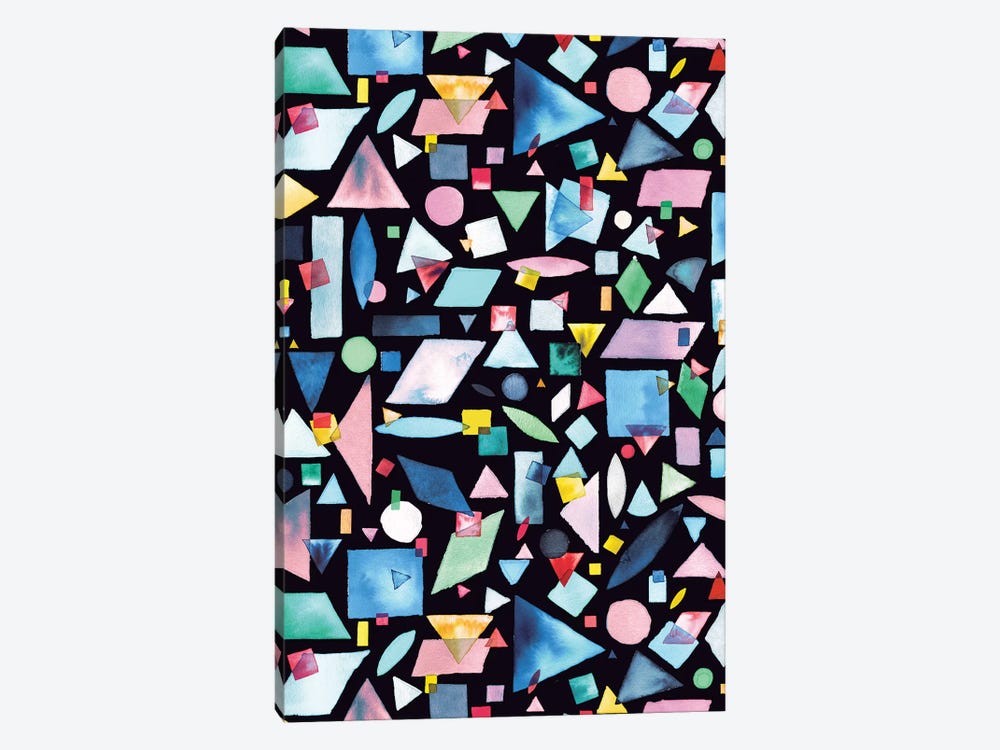 Geometric Pieces Colorful by Ninola Design 1-piece Canvas Print