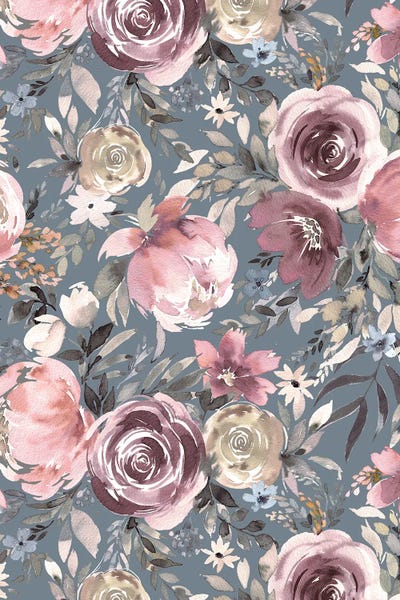 Ninola Design: Pastel Peony Rose Floral Bouquet Marengo by Ninola Design
