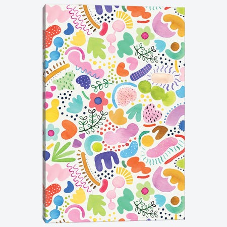 Playful Abstract Colourful Summer Canvas Print #NDE363} by Ninola Design Canvas Art