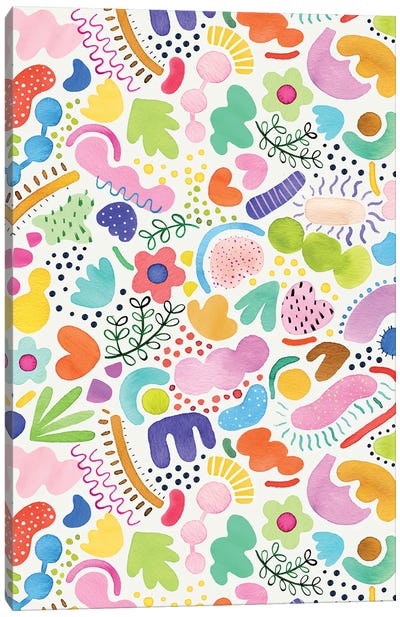 Playful Abstract Colourful Summer Canvas Art Print - Ninola Design