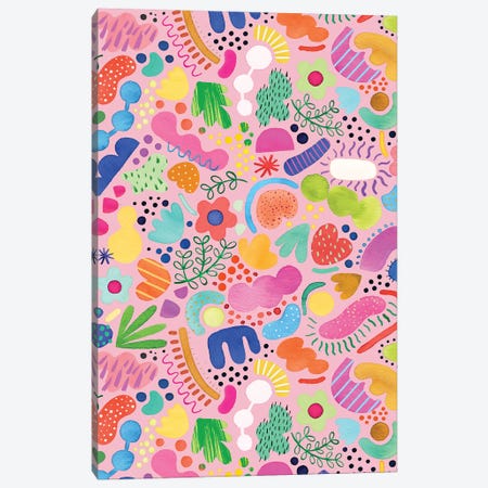 Playful Abstract Fresh Pink Canvas Print #NDE364} by Ninola Design Canvas Print