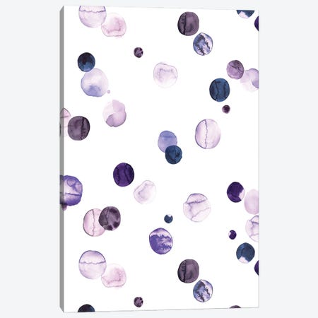 Polka Dots Very Peri Lilac Canvas Print #NDE365} by Ninola Design Art Print