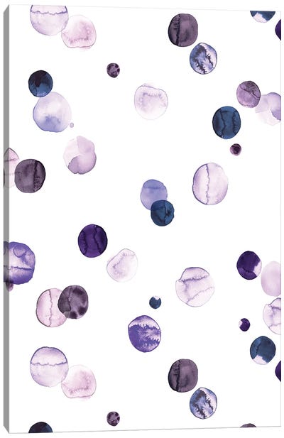 Polka Dots Very Peri Lilac Canvas Art Print - Polka Dot Patterns