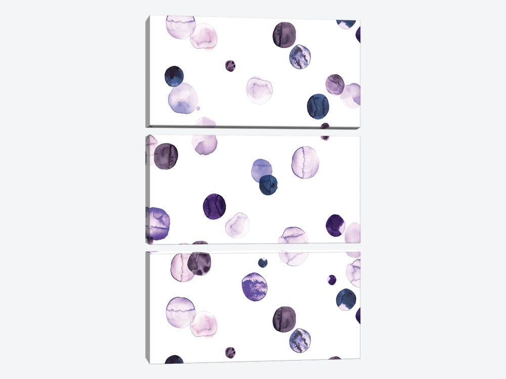 Polka Dots Very Peri Lilac by Ninola Design 3-piece Canvas Art Print