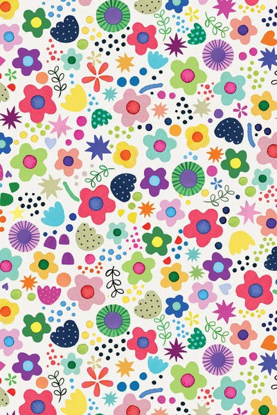 Psychedelic: Psychedelic Playful Nature Flowers Colorful by Ninola Design